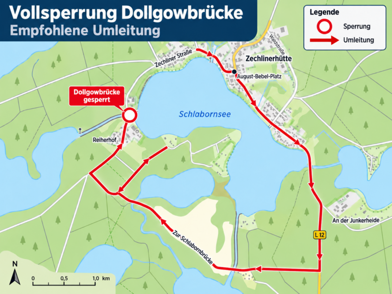 Vollsperrung Dollgowbrücke–Umleitungskarte_1